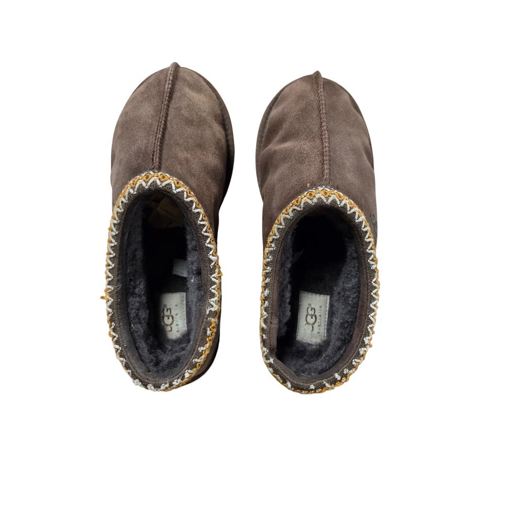 UGG Australia Tasman Brown Suede Shearling Slippers Women’s Size 9